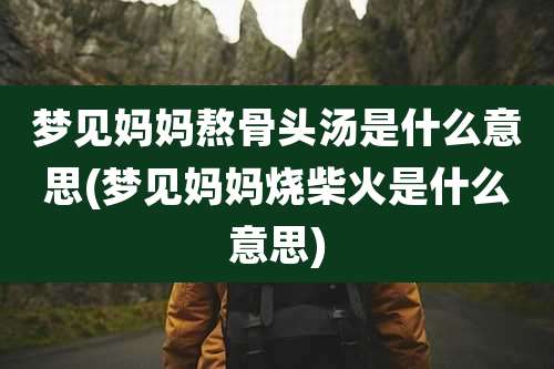 梦见妈妈熬骨头汤是什么意思(梦见妈妈烧柴火是什么意思)