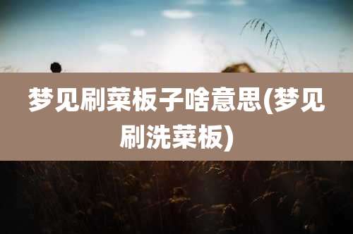 梦见刷菜板子啥意思(梦见刷洗菜板)