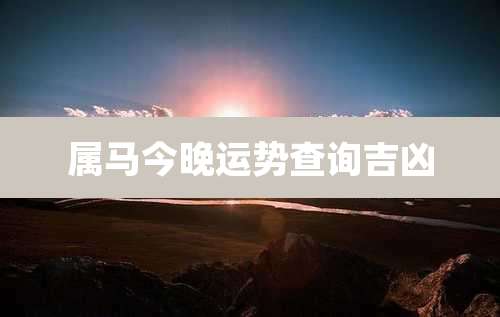 属马今晚运势查询吉凶