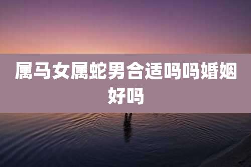 属马女属蛇男合适吗吗婚姻好吗