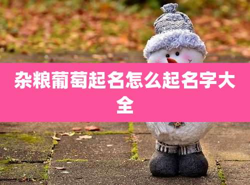 杂粮葡萄起名怎么起名字大全