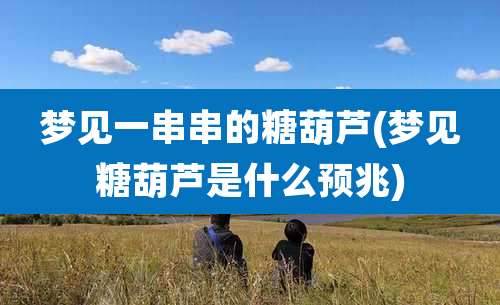 梦见一串串的糖葫芦(梦见糖葫芦是什么预兆)