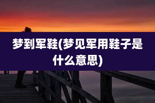 梦到军鞋(梦见军用鞋子是什么意思)