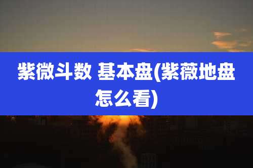 紫微斗数 基本盘(紫薇地盘怎么看)