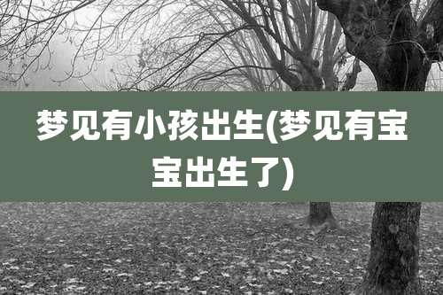 梦见有小孩出生(梦见有宝宝出生了)
