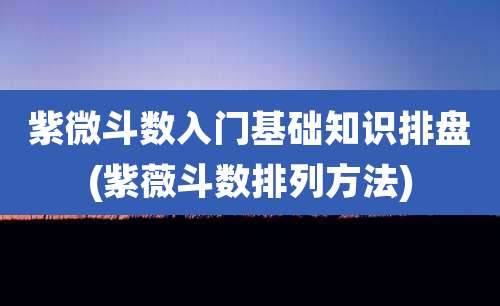 紫微斗数入门基础知识排盘(紫薇斗数排列方法)
