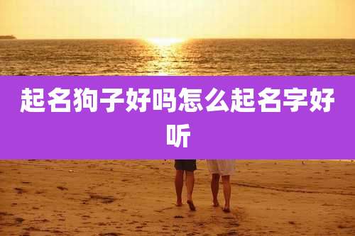 起名狗子好吗怎么起名字好听