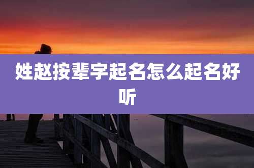 姓赵按辈字起名怎么起名好听