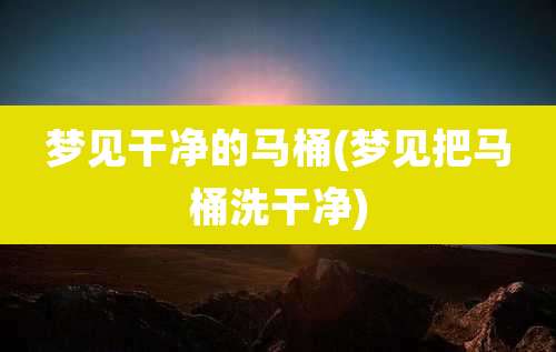 梦见干净的马桶(梦见把马桶洗干净)