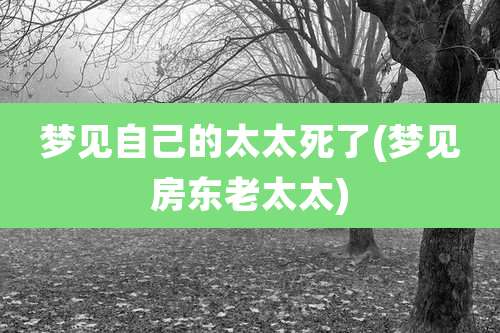 梦见自己的太太死了(梦见房东老太太)