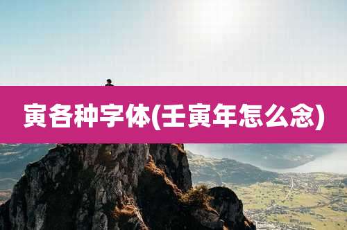 寅各种字体(壬寅年怎么念)