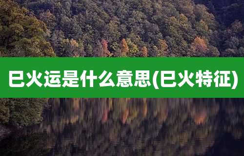 巳火运是什么意思(巳火特征)