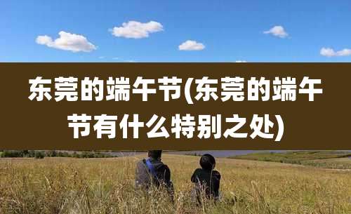 东莞的端午节(东莞的端午节有什么特别之处)