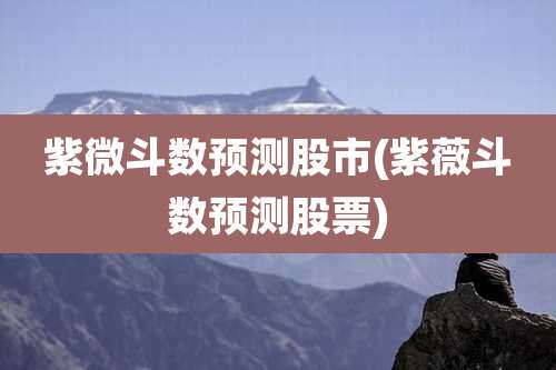 紫微斗数预测股市(紫薇斗数预测股票)