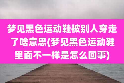 梦见黑色运动鞋被别人穿走了啥意思(梦见黑色运动鞋里面不一样是怎么回事)