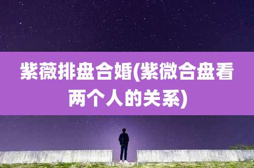 紫薇排盘合婚(紫微合盘看两个人的关系)