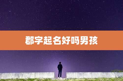 郡字起名好吗男孩