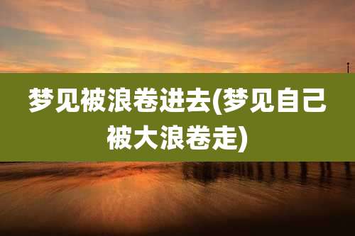 梦见被浪卷进去(梦见自己被大浪卷走)