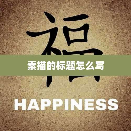 素描的标题怎么写