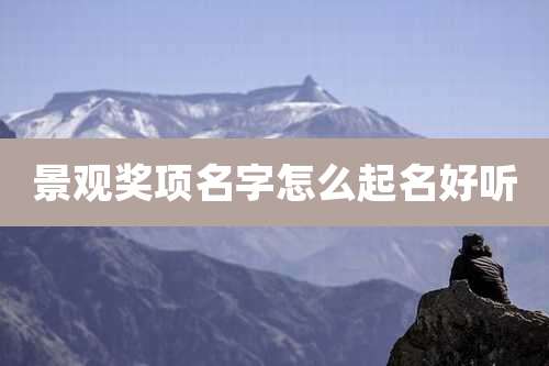 景观奖项名字怎么起名好听