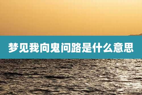 梦见我向鬼问路是什么意思