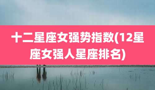 十二星座女强势指数(12星座女强人星座排名)
