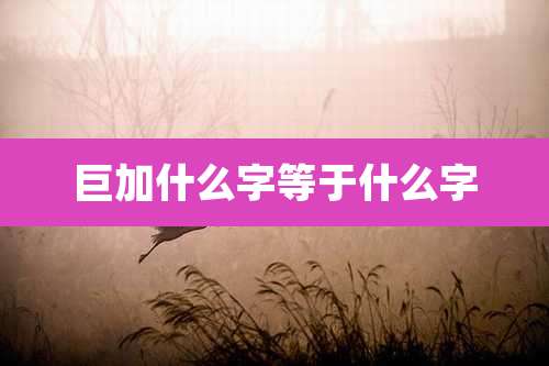 巨加什么字等于什么字