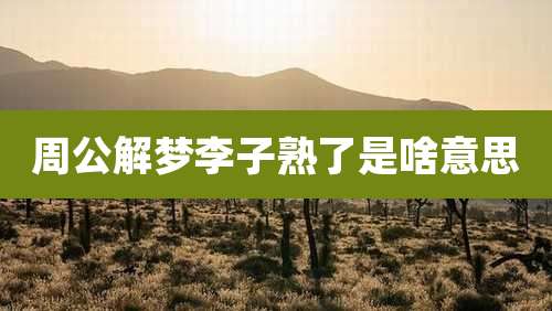 周公解梦李子熟了是啥意思