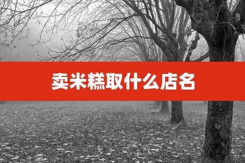 卖米糕取什么店名