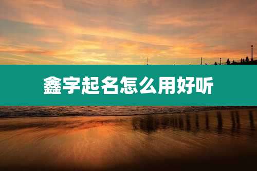 鑫字起名怎么用好听