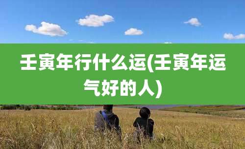 壬寅年行什么运(壬寅年运气好的人)