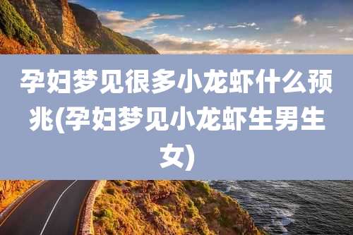 孕妇梦见很多小龙虾什么预兆(孕妇梦见小龙虾生男生女)