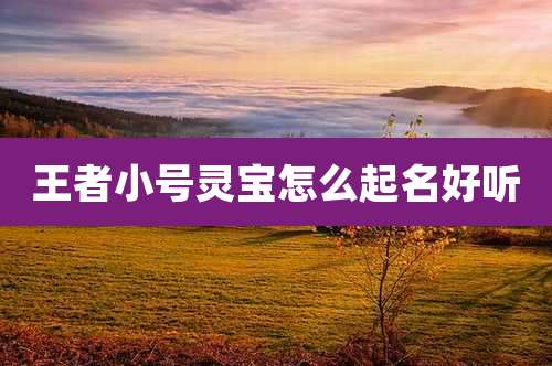 王者小号灵宝怎么起名好听