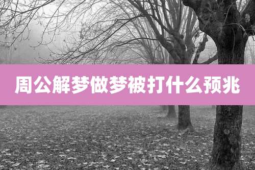 周公解梦做梦被打什么预兆