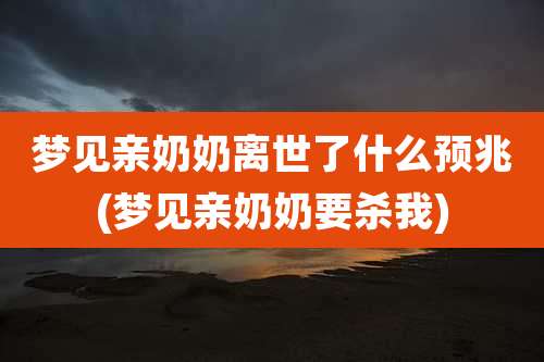 梦见亲奶奶离世了什么预兆(梦见亲奶奶要杀我)