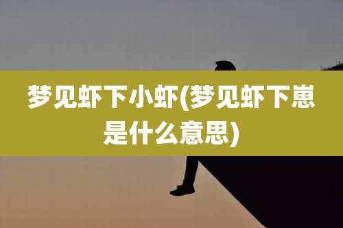 梦见虾下小虾(梦见虾下崽是什么意思)