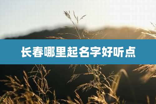 长春哪里起名字好听点