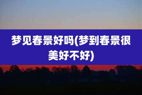 梦见春景好吗(梦到春景很美好不好)