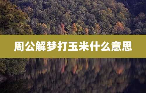 周公解梦打玉米什么意思