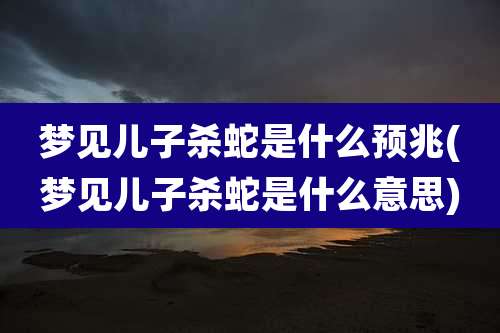 梦见儿子杀蛇是什么预兆(梦见儿子杀蛇是什么意思)