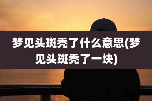 梦见头斑秃了什么意思(梦见头斑秃了一块)