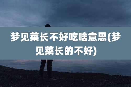 梦见菜长不好吃啥意思(梦见菜长的不好)