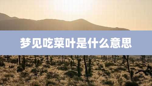 梦见吃菜叶是什么意思