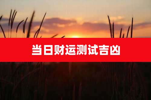 当日财运测试吉凶