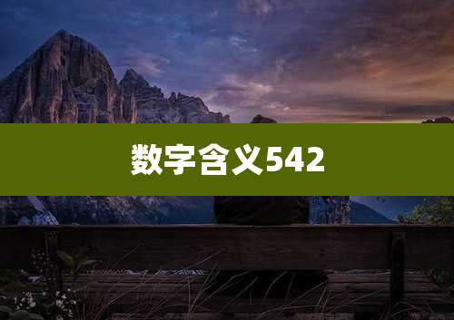 数字含义542