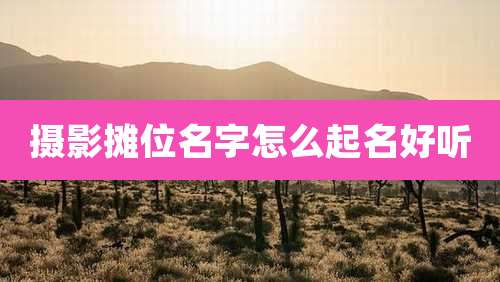 摄影摊位名字怎么起名好听