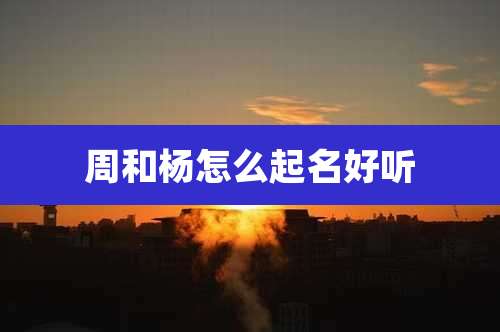 周和杨怎么起名好听