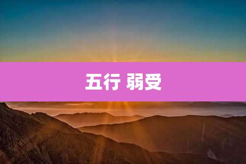 五行 弱受