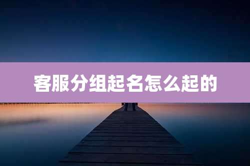 客服分组起名怎么起的