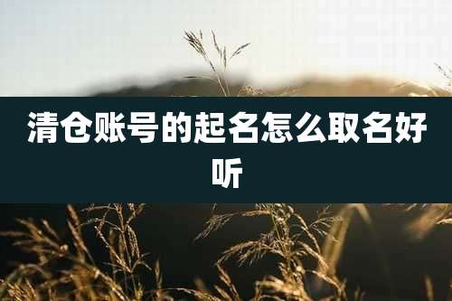 清仓账号的起名怎么取名好听